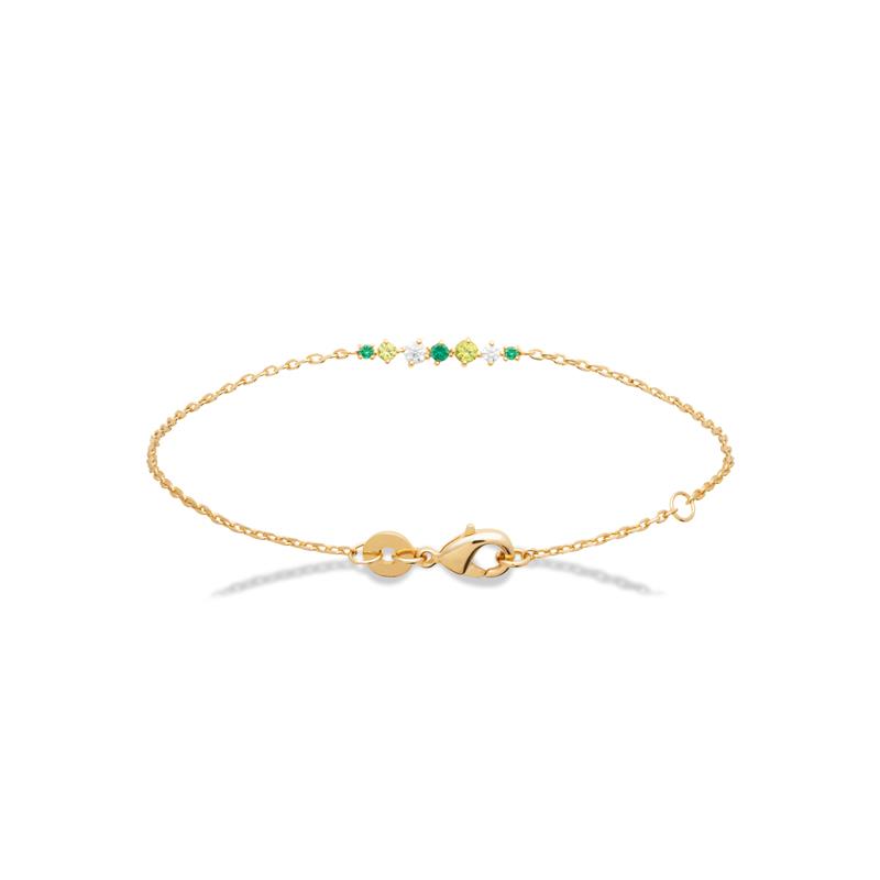 Pulsera y Collar Chapado Oro 18k. 3 Micras. Circonita. Piedra Color - 9z7412018