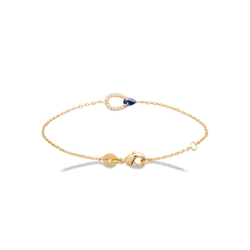 Pulsera y Collar Chapado Oro 18k. 3 Micras. Circonita. Piedra Color - 9z7415818