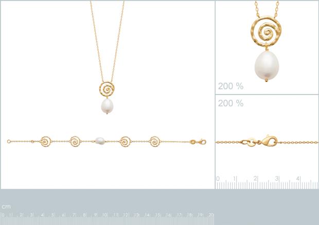 Pulsera. Collar Chapado Oro 18k. 3 Micras. Perla - 9z7372518