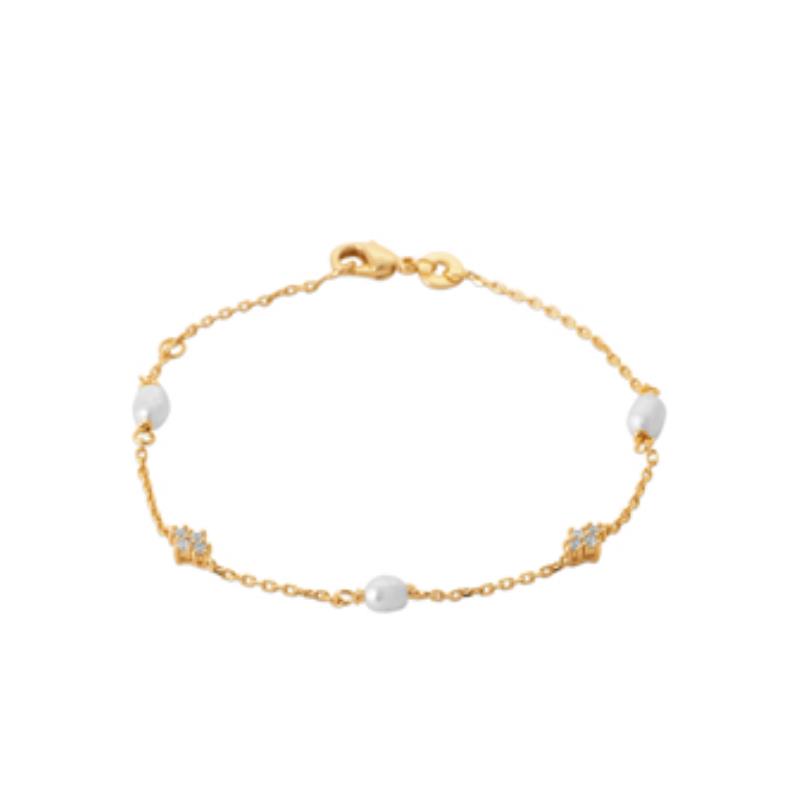 Pulsera y Collar Chapado Oro 18k. 3 Micras. Perla - 9z7414918