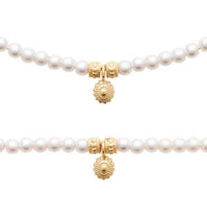 BRACELET PL-OR 750 3MIC PERLES IMIT
