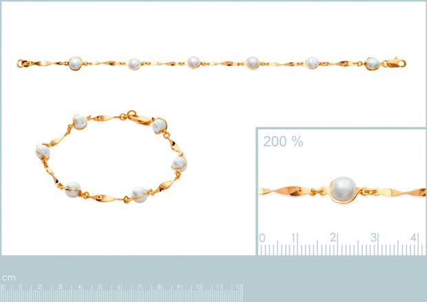 Pulsera Chapado oro 18k. 3 Micras. Perla - 2z9073918