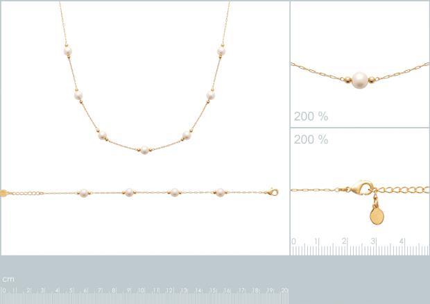 Pulsera. Collar Chapado Oro 18k. 3 Micras. Perla - 9z7373218