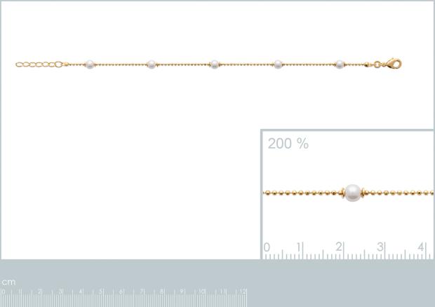 BRACELET PL-OR 750 3MIC PERLES IMIT - 9z7373518