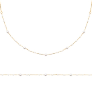 BRACELET PL-OR 750 3MIC PERLES IMIT