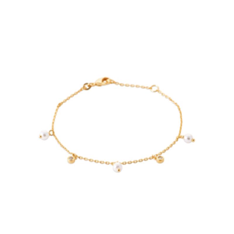 Pulsera y Collar Chapado Oro 18k. 3 Micras. Perla - 9z7407818