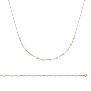 BRACELET PL-OR 750 3MIC PERLES IMIT