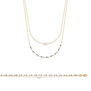 BRACELET PL-OR 750 3MIC PIERRE DE LUNE