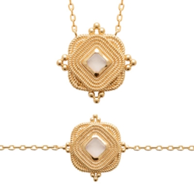 BRACELET PL-OR 750 3MIC PIERRE DE LUNE