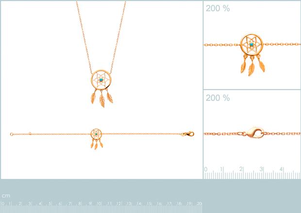 Pulsera. Collar Chapado Oro 18k. 3 Micras. Piedra Color - 9z7175718