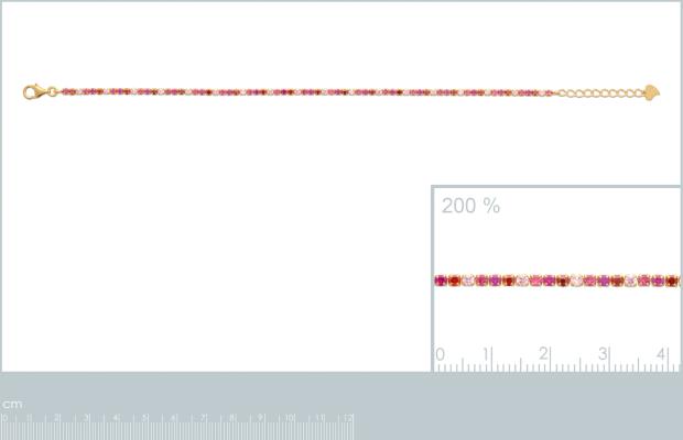 Pulsera Chapado Oro 18k. 3 Micras. Circonita - 9z7328018