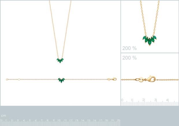 Pulsera. Collar Chapado Oro 18k. 3 Micras. Piedra Color - 9z7379818