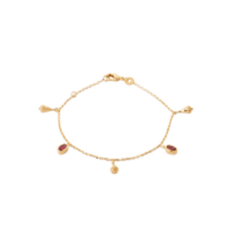 Pulsera. Collar Chapado Oro 18k. 3 Micras. Piedra Color - 9z7388518