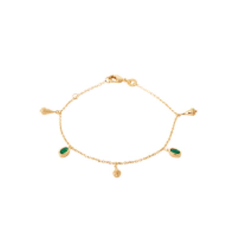 Pulsera. Collar Chapado Oro 18k. 3 Micras. Piedra Color - 9z7388618