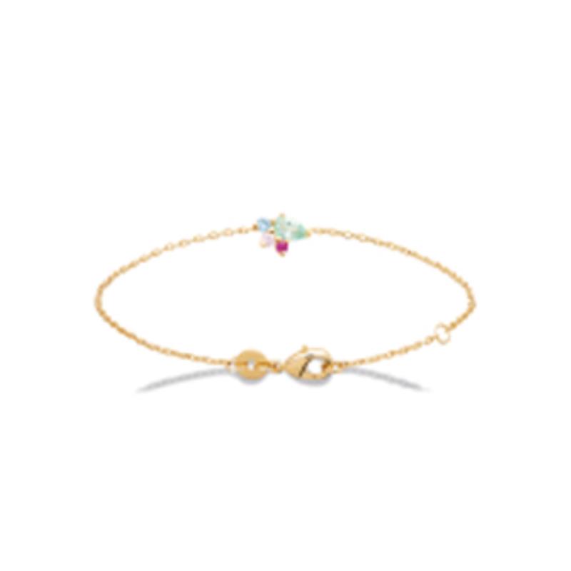 Pulsera. Collar Chapado Oro 18k. 3 Micras. Piedra Color - 9z7393418