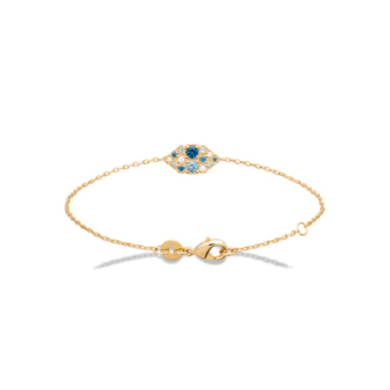 Pulsera Chapado Oro 18k. 3 Micras. Piedra Color - 9z7419818