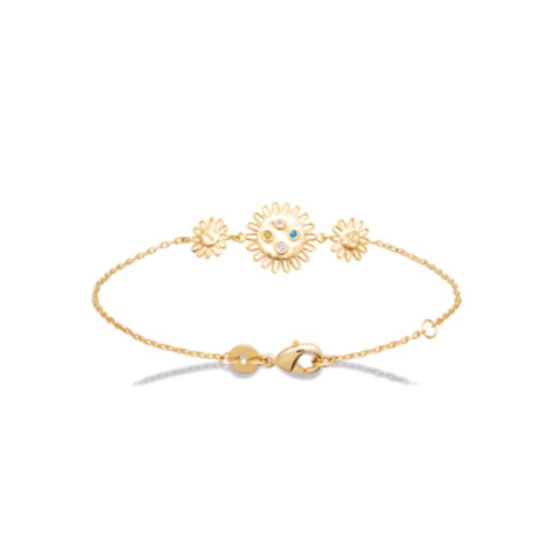 Pulsera Chapado Oro 18k. 3 Micras. Piedra Color - 9z7422718