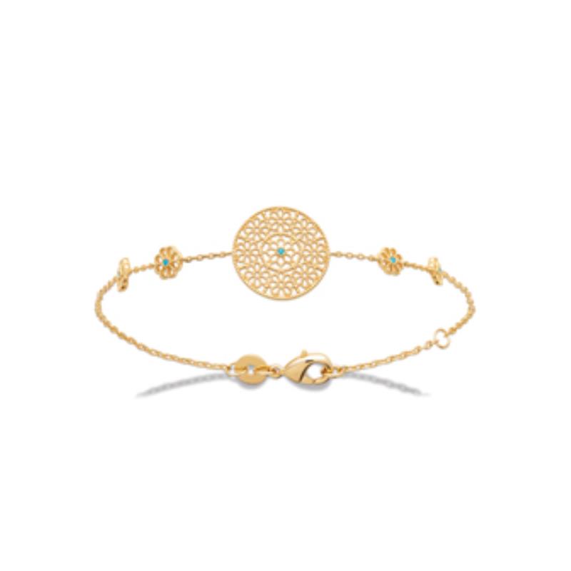 Pulsera Chapado Oro 18k. 3 Micras. Circonita. Piedra Color - 9z7425018