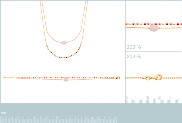 Pulsera. Collar Chapado Oro 18k. 3 Micras. Cuarzo Rosa - 9z7323718