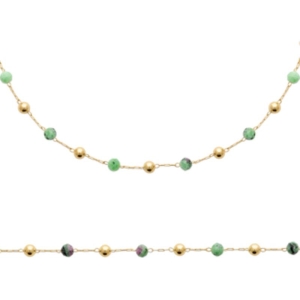 BRACELET PL-OR 750 3MIC RUBIS ZOISITE