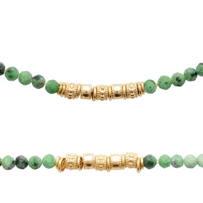 BRACELET PL-OR 750 3MIC RUBIS ZOISITE