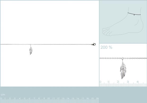 Cadena de Tobillo Plata 925. Rodio - 7z2150625
