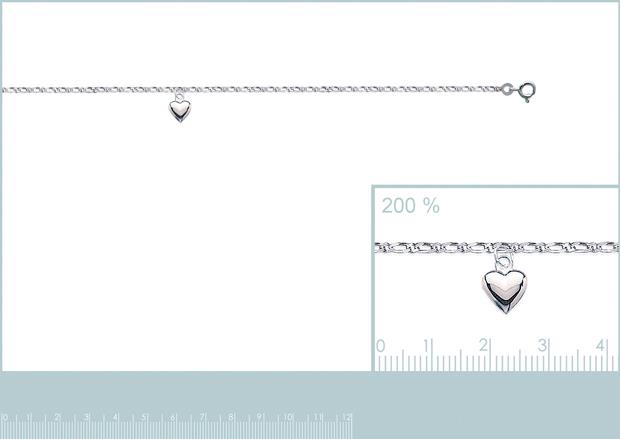 Cadena de Tobillo Plata 925. Rodio - 7z2008325