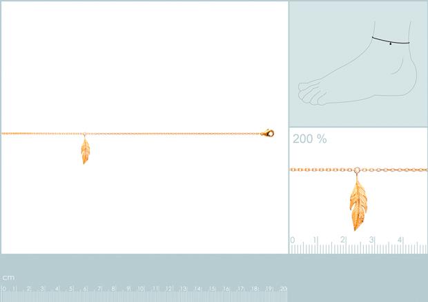 Cadena de Tobillo Chapado oro 18k. 3 Micras - 9z2150625