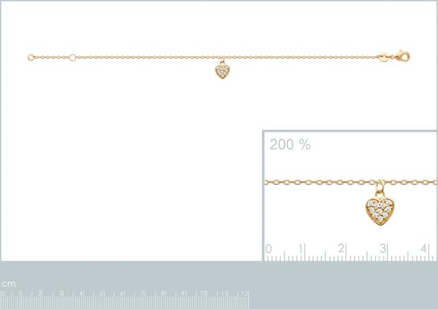 Cadena de Tobillo Chapado oro 18k. 3 Micras. Circonita - 9z2001725