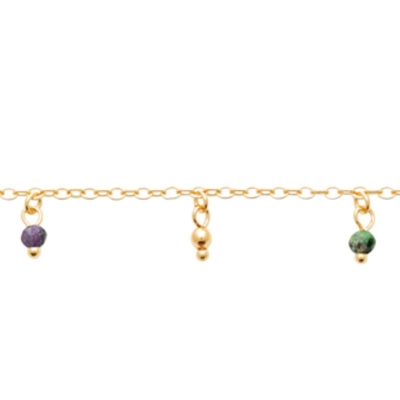 CHAINE CHEVILLE PL-OR 750 3MIC RUBIS ZOISITE