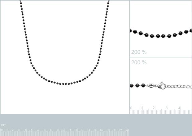 Collar Acero 316. Pvd Plateado. Agata Negra - 3z1210450