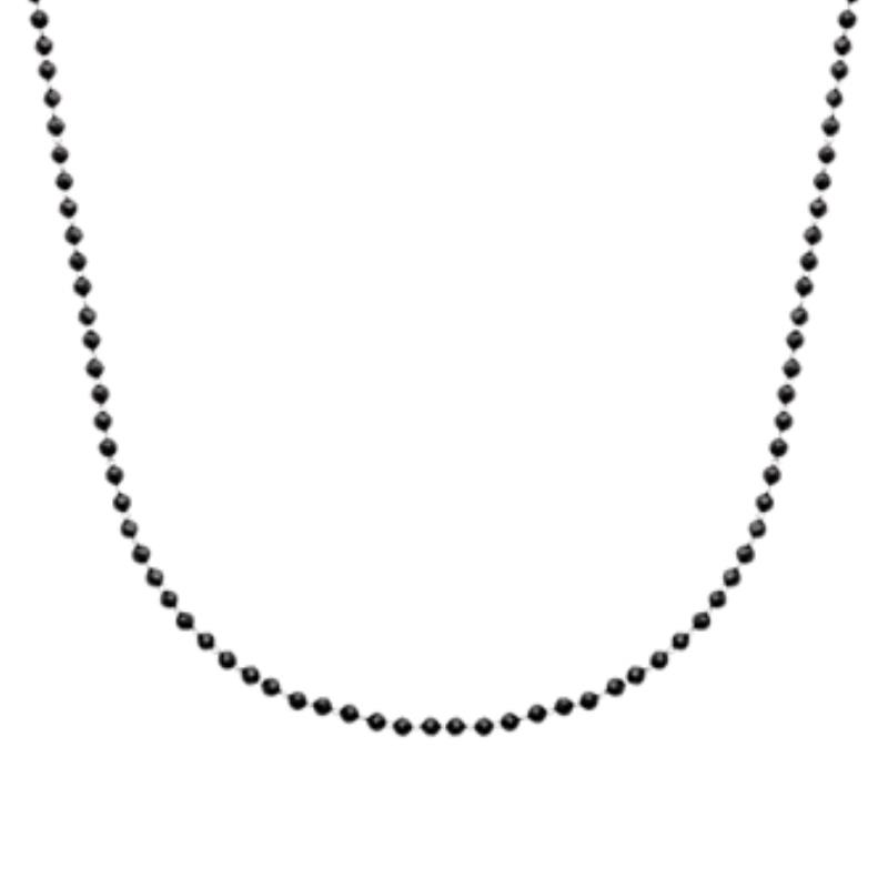 COLLIER ACIER AGATE NOIRE