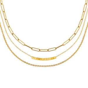 COLLIER ACIER PVD DORÉ