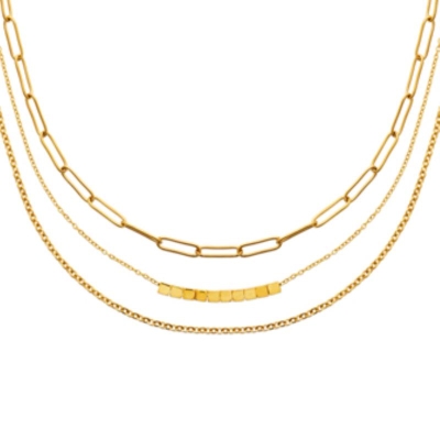 COLLIER ACIER PVD DORÉ