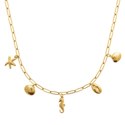 COLLIER ACIER PVD DORÉ