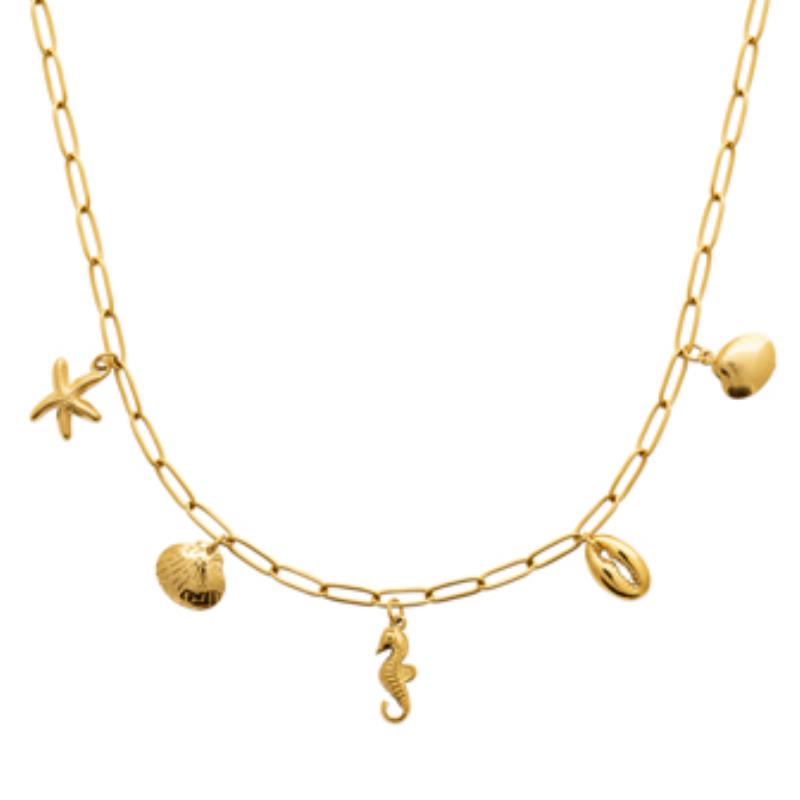 COLLIER ACIER PVD DORÉ