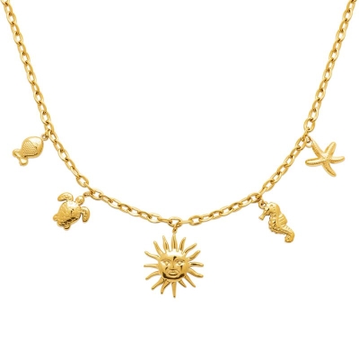 COLLIER ACIER PVD DORÉ