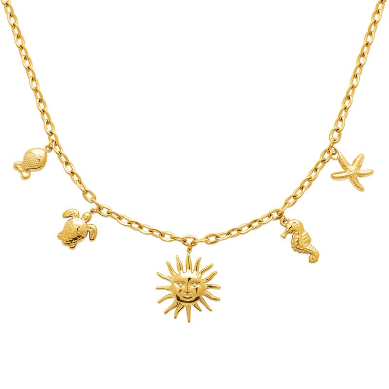 COLLIER ACIER PVD DORÉ