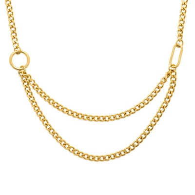 COLLIER ACIER PVD DORÉ