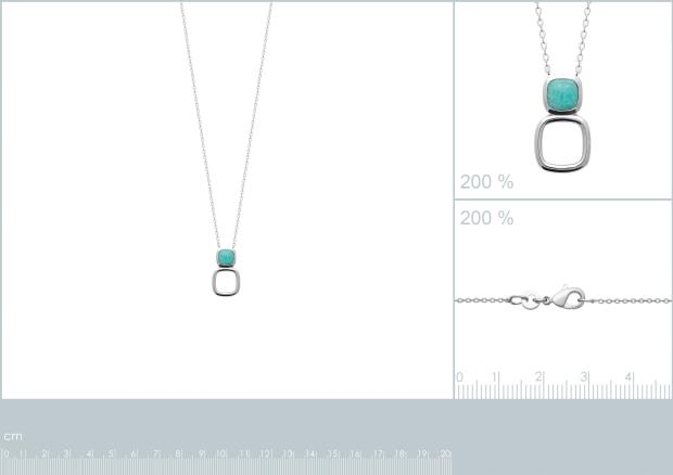 COLLIER ARGENT 925 RHODIE AMAZONITE - 8z7369745