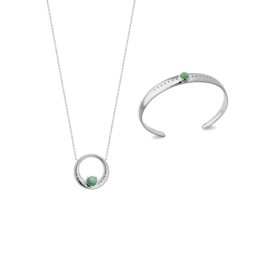 COLLIER ARGENT 925 RHODIE AVENTURINE