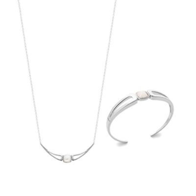 COLLIER ARGENT 925 RHODIE NACRE