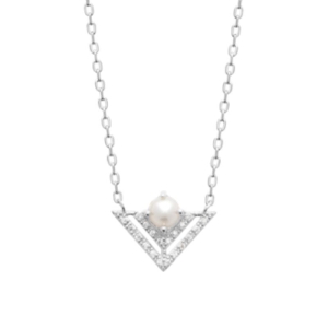 COLLIER ARGENT 925 RHODIE PERLE DE CULTURE OZ