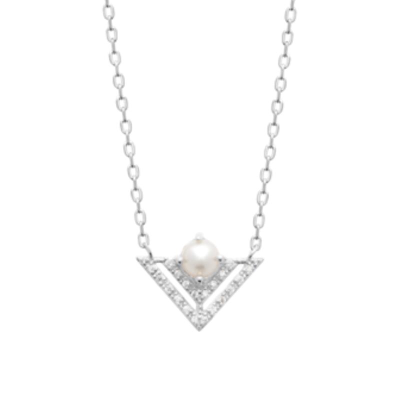 COLLIER ARGENT 925 RHODIE PERLE DE CULTURE OZ