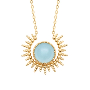 COLLIER PL-OR 750 3MIC AGATE BLEUE
