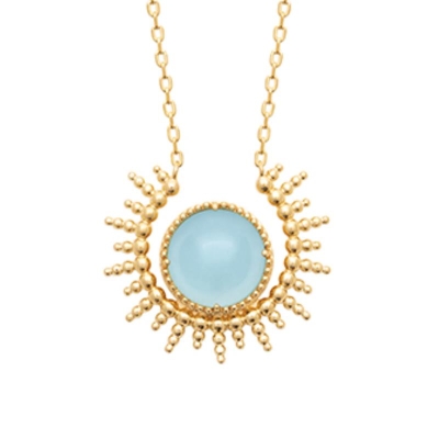 COLLIER PL-OR 750 3MIC AGATE BLEUE