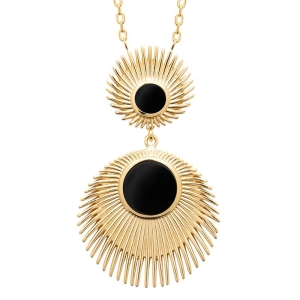 COLLIER PL-OR 750 3MIC AGATE NOIRE