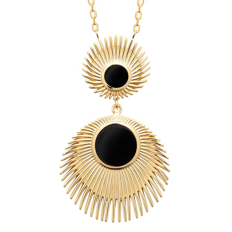 COLLIER PL-OR 750 3MIC AGATE NOIRE