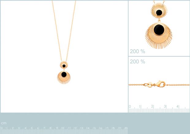 Collar Chapado Oro 18k. 3 Micras. Agata Negra - 9z7334745