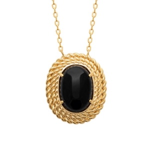 COLLIER PL-OR 750 3MIC AGATE NOIRE
